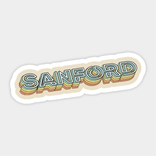 Sanford Retro Typography Faded Style Sticker